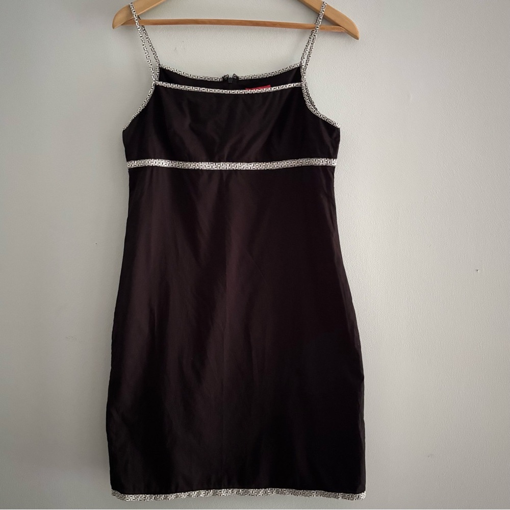 Y2K Vintage J. Crew Sz 8 Black Babydoll Slip Sleeveless Cotton Dress 90s 2000s